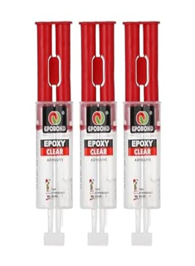EPOBOND, EPOXY Crystal Clear 4 Minutes Fast, two-component Fast Adhesive, Net Wt 22.4g (3 Cards)